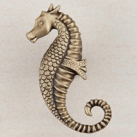 Acorn Mfg Artisan Collection Seahorse Knob, Antique Brass DPEAP